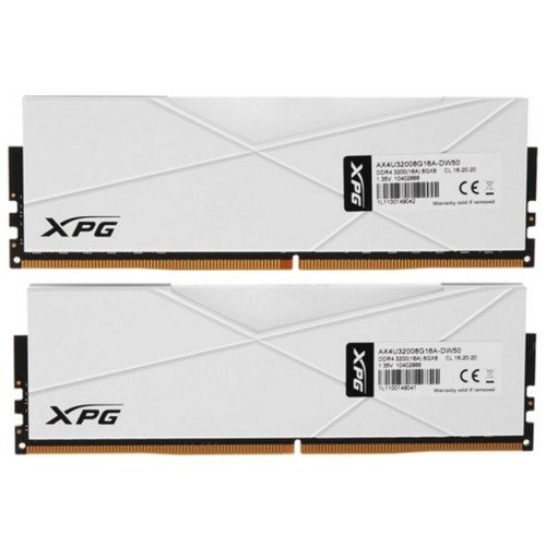 Модуль памяти 16GB ADATA DDR4 3200 DIMM XPG SPECTRIX D50 RGB White Gaming Memory AX4U32008G16A-DW50 Non-ECC, CL16, 1.35V, Heat Shield, Kit (2x8GB), RTL