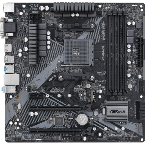 Материнская плата ASROCK B450 PRO4 R2.0 (AMD B450 SAM4 ATX)