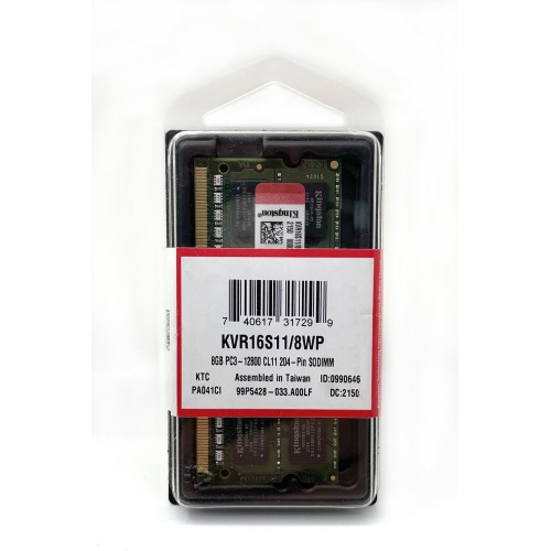 Память оперативная Kingston 8GB 1600MHz DDR3 Non-ECC CL11 SODIMM (Select Regions ONLY)