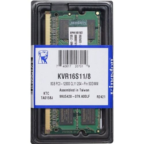 Память оперативная Kingston 8GB 1600MHz DDR3 Non-ECC CL11 SODIMM (Select Regions ONLY)