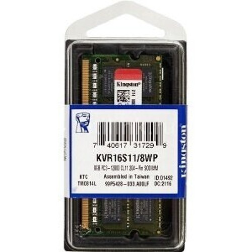 Память оперативная Kingston 8GB 1600MHz DDR3 Non-ECC CL11 SODIMM (Select Regions ONLY)