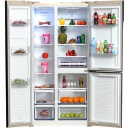 Холодильник HYUNDAI CS6073FV шампань стекло (трехкамерный)