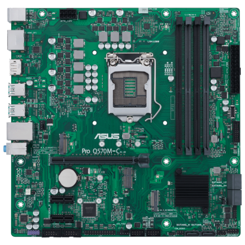 Материнская плата ASUS PRO Q570M-C/CSM, LGA1200, Q570, 4*DDR4, D-Sub+DP*2+HDMI, SATA6, Audio, USB 3.2*7, LPT*1 header (w/o cable), COM*2 header (w/o cable), mATX ;90MB1700-M0EAYC