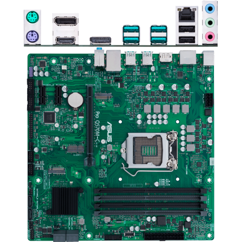 Материнская плата ASUS PRO Q570M-C/CSM, LGA1200, Q570, 4*DDR4, D-Sub+DP*2+HDMI, SATA6, Audio, USB 3.2*7, LPT*1 header (w/o cable), COM*2 header (w/o cable), mATX ;90MB1700-M0EAYC