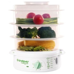 Пароварка ENDEVER Vita-175, белый/зеленый