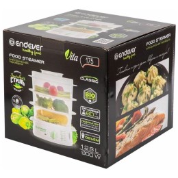 Пароварка ENDEVER Vita-175, белый/зеленый