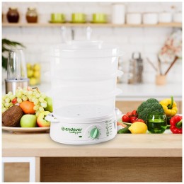 Пароварка ENDEVER Vita-175, белый/зеленый