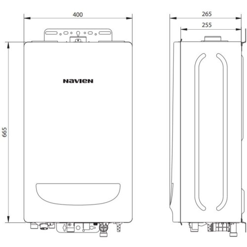 Котёл газовый камера закрытая, Navien Deluxe S-24k, 2-ух контр, 24 квт, коаксиальный