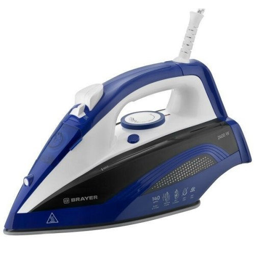 Утюг BRAYER BR4002BL 2400 Вт, керамич, Пар 140 г/м  антикапля, разбрыз, резер 360мл, самоотчис,