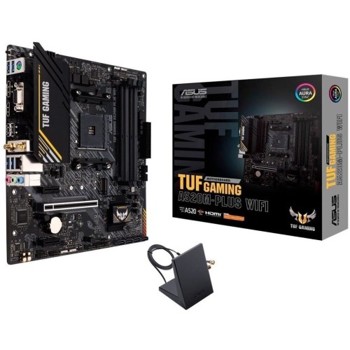 Материнская плата ASUS TUF GAMING A520M-PLUS WIFI, Socket AM4, A520, 4*DDR4, D-Sub+DVI+HDMI, SATA3, Audio, Gb LAN, COM*1 header, mATX