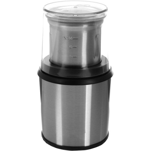 Кофемолка KITFORT КТ-757, 200Вт, система помола: ножи, вместимость: 75гр, нержавеющая сталь/черный