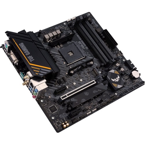 Материнская плата ASUS TUF GAMING B550M-E,  Socket AM4, B550, 4*DDR4, HDMI+DP+D-Sub, CrossFireX, SATA3 + RAID, Audio, 2,5Gb LAN, USB 3.2*6, USB 2.0*4, COM*1 header (w/o cable) mATX ; 90MB17U0-M0EAY0