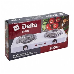 Плита электрическая DELTA D-705 двухконфорочная спираль белая (5)