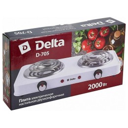 Плита электрическая DELTA D-705 двухконфорочная спираль белая (5)