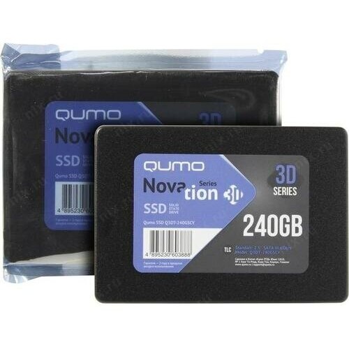 Накопитель SSD 240GB QUMO Novation TLC 3D (Q3DT-240GSKF)  2,5"/7 mm R/W 530/450 SM2258XT/SM2259XT OEM