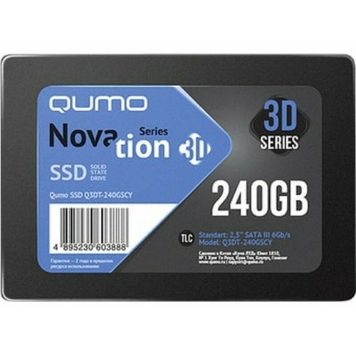 Накопитель SSD 240GB QUMO Novation TLC 3D (Q3DT-240GSKF)  2,5"/7 mm R/W 530/450 SM2258XT/SM2259XT OEM