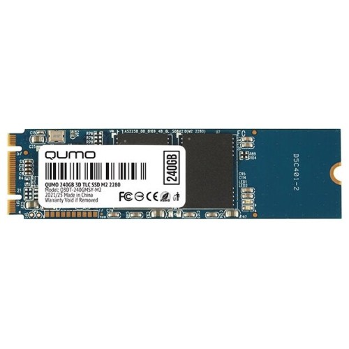 SSD накопитель 240GB M2 2280 QUMO Novation TLC 3D (Q3DT-240GMSY-M2) R/W 560/530; 52K/72K IOPS;  MAS1102A OEM