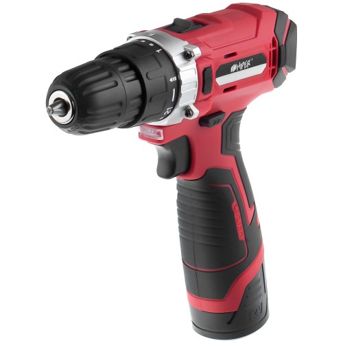 Дрель аккумуляторная HIPER HCD12/2A 12В, 26Нм, 1,5Ач, 2 скорости, 2 акк, Li-ion, кейс