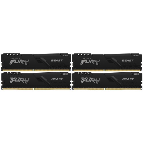 Память оперативная Kingston 16GB 2666MHz DDR4 CL16 DIMM (Kit of 4) FURY Beast Black