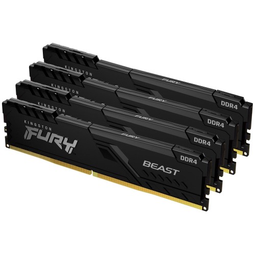 Память оперативная Kingston 16GB 2666MHz DDR4 CL16 DIMM (Kit of 4) FURY Beast Black