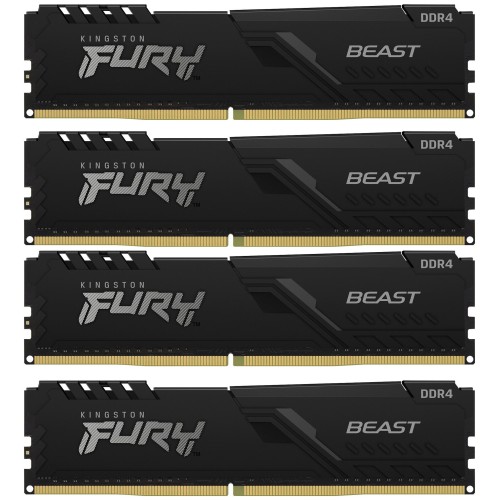 Память оперативная Kingston 16GB 2666MHz DDR4 CL16 DIMM (Kit of 4) FURY Beast Black