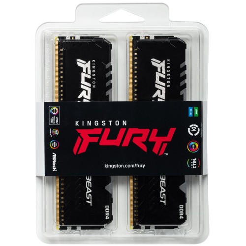 Память Kingston 16GB DDR4 3200MHz CL16 DIMM (Kit of 2) FURY Beast Black