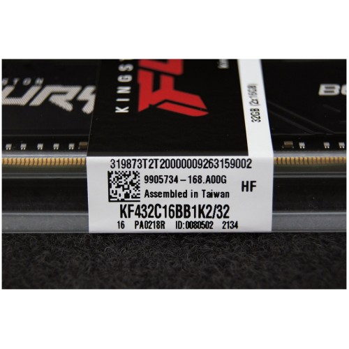 Память Kingston 32GB DDR4 3200MHz CL16 DIMM (Kit of 2) 1Gx8 FURY Beast Black