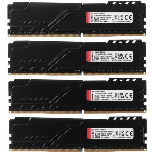 Память оперативная Kingston 32GB 3600MHz DDR4 CL17 DIMM (Kit of 4) FURY Beast Black