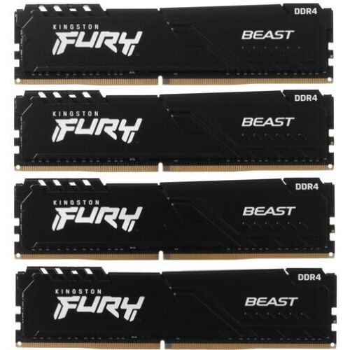 Память оперативная Kingston 32GB 3600MHz DDR4 CL17 DIMM (Kit of 4) FURY Beast Black