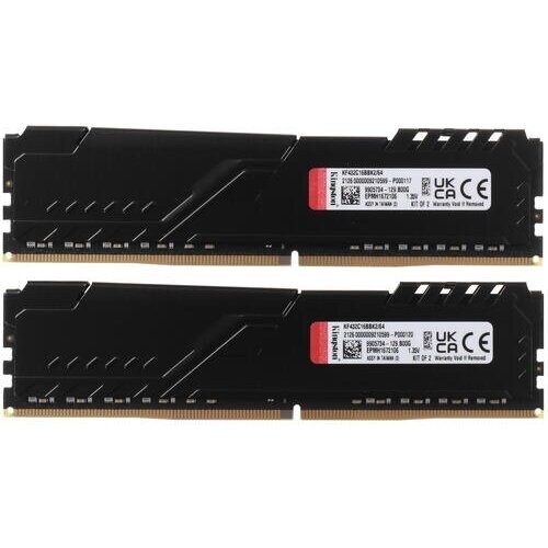 Память оперативная Kingston 64GB 3200MHz DDR4 CL16 DIMM (Kit of 4) 1Gx8 FURY Beast Black