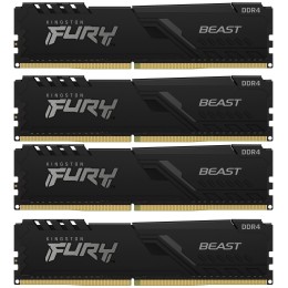 Память оперативная Kingston 64GB 3200MHz DDR4 CL16 DIMM (Kit of 4) 1Gx8 FURY Beast Black