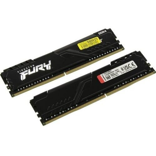 Память оперативная Kingston 8GB 2666MHz DDR4 CL16 DIMM (Kit of 2) FURY Beast Black