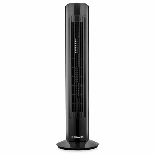 Вентилятор BRAYER BR4952BK колонный механич.упр., вращение 90°, мощность 50Вт, защита от перегрева