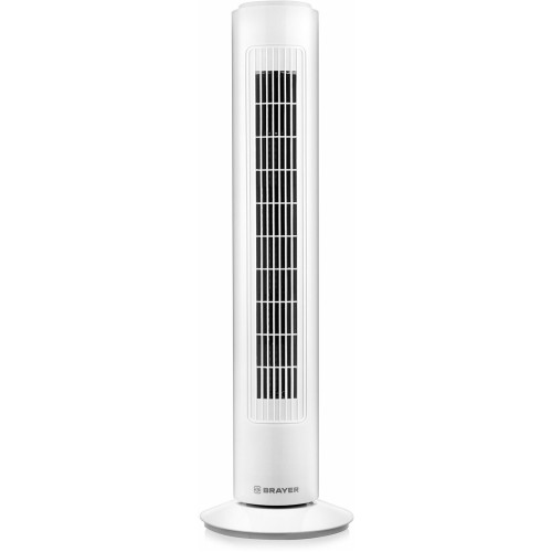 Вентилятор BRAYER BR4952WH колонный, механич.упр., вращение 90°, мощность 50Вт, защита от перегрева