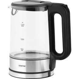 Электрочайник CENTEK CT-0032 стекло 1.7л, 2200Вт, Внутр.LED подсветка, Быстрое кипячение, Фил