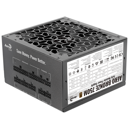 Блок питания AERO BRONZE 750M - 750W, 80+ Bronze, КПД>90%, ATX v2.4, A.PFC, Fan 12cm, Japanese Capacitors