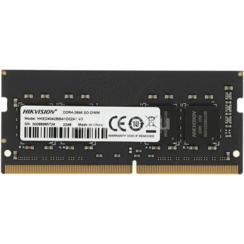 Модуль памяти HIKVision SODIMM DDR 4 DIMM 4Gb PC21300, 2666Mhz, HKED4042BBA1D0ZA1/4G