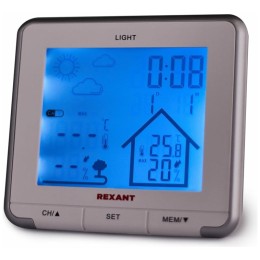  Метеостанция REXANT S637B с ЖК-экраном и беспроводным датчиком