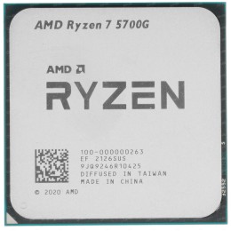Процессор AMD CPU Desktop Ryzen 7 8C/16T 5700G (4.6GHz, 20MB,65W,AM4) box, with Wraith Stealth Cooler and Radeon Graphics