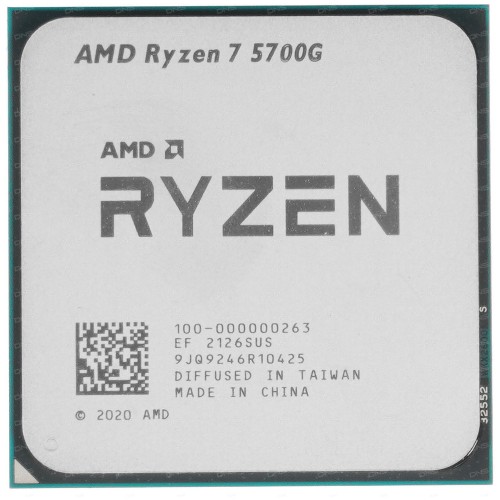 Процессор AMD CPU Desktop Ryzen 7 8C/16T 5700G (4.6GHz, 20MB,65W,AM4) box, with Wraith Stealth Cooler and Radeon Graphics