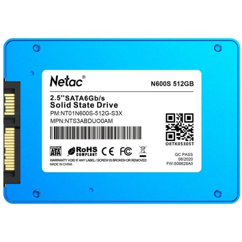 Накопитель SSD 2.5" Netac 2.0Tb N600S Series <NT01N600S-002T-S3X> Retail (SATA3, up to 560/520MBs, 3D TLC, 7mm)