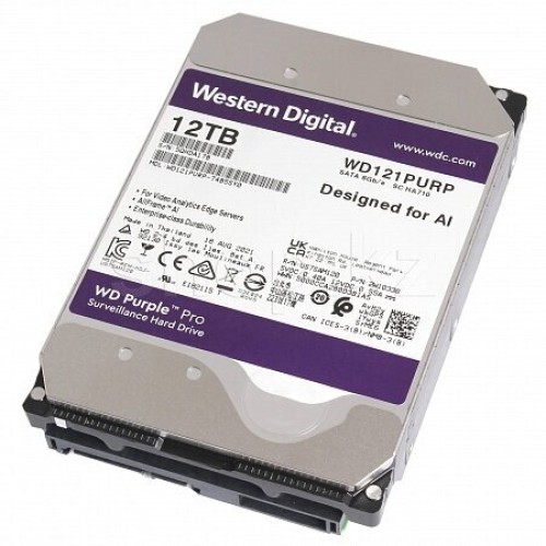 Жесткий диск Western Digital Original SATA-III 12Tb WD121PURP Video Purple Pro (7200rpm) 256Mb 3.5"