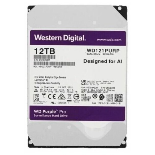 Жесткий диск Western Digital Original SATA-III 12Tb WD121PURP Video Purple Pro (7200rpm) 256Mb 3.5"
