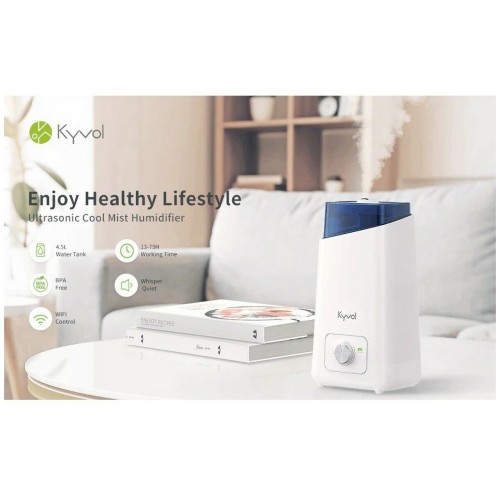 Увлажнитель воздуха KYVOL Ultrasonic Cool Mist Humidifier EA200 (Wi-Fi) Бело-голубой (с колёсиком уп