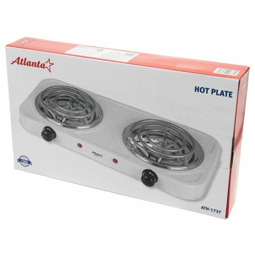 Плита электрическая ATLANTA ATH-1737 (white) двухконфорочная