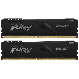 Модуль памяти Kingston DDR4 DIMM 32Gb PC25600, 3200Mhz, FURY Beast Black CL16 (Kit of 2) (KF432C16BBK2/32) (retail)