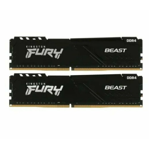 Модуль памяти Kingston DDR4 DIMM 32Gb PC25600, 3200Mhz, FURY Beast Black CL16 (Kit of 2) (KF432C16BBK2/32) (retail)