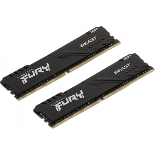 Модуль памяти Kingston DDR4 DIMM 32Gb PC25600, 3200Mhz, FURY Beast Black CL16 (Kit of 2) (KF432C16BBK2/32) (retail)