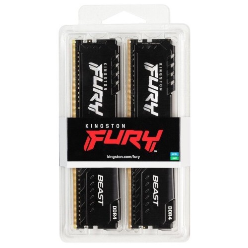 Модуль памяти Kingston DDR4 DIMM 32Gb PC25600, 3200Mhz, FURY Beast Black CL16 (Kit of 2) (KF432C16BBK2/32) (retail)