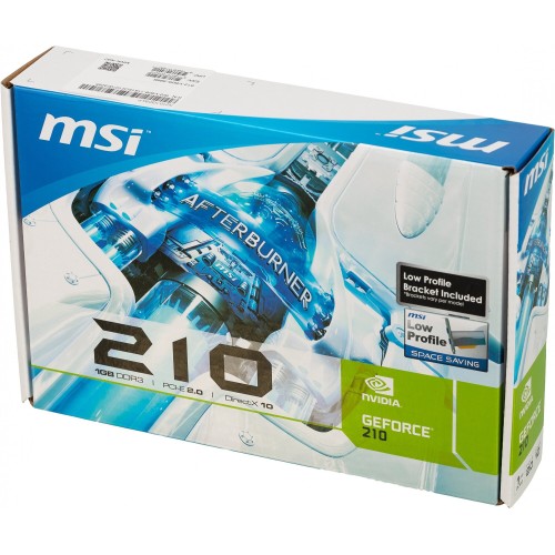 Видеокарта MSI PCI-E N210-1GD3/LP NVIDIA GeForce 210 1024Mb 64 DDR3 460/800 DVIx1/CRTx1 Ret